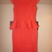 Raudona elegantiška suknelė su dirželiu