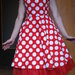 Labai puošni raudona retro stiliaus suknelė