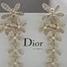 Dior stilio auskarai auksinės gėlės-snaigės