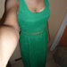 Žalios spalvos ilga suknelė
