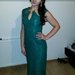 Smaragdinė ilga suknelė