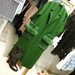 Žalias ilgas šiltas paltas
