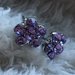 Auskariukai gėlytės su violetiniais kristaliukais