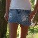 Moteriškas trumpas džinsinis sijonas