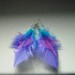 Violetinių ir mėlynų plunksnų auskarai nr 2
