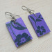 Violetiniai dekupazo auskarai