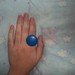 mėlynas rankų darbo žiedas