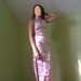 Rausva, persikinė kiniška suknelė, ilga