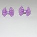 violetiniai auskariukai kaspinėliai 