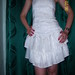 Trumpa balta suknelė su bolero
