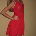 raudona lengva vasarinė suknelė