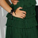 Natūralaus šilko tamsiai žalia puošni Zara suknelė