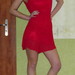 Šifoninė raudona suknelė