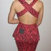 Raudona leopardinė suknelė