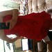 raudona proginė suknelė