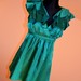Smaragdinė šilkinė suknelė-tunika
