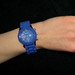 Mėlynas silikoninis laikrodis su aukso detalėmis