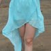Mėtinė turkio spalvos asimetriška suknelė