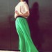 žalias ilgas sijonas