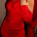 raudonos spalvos suknelė