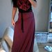 Raudono vyno sp. maxi suknele