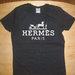 Hermes Paris juodi moteriški marškinėliai