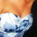 Gėlėta mėlyna suknelė 