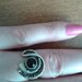 Sidabrinis žiedas su juoda akute
