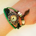 Retro, vintage žalias laikrodis