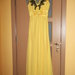 Geltona puošni suknelė
