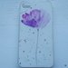 Baltas iPhone 4/4s dėkliukas su gėle