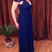 Mėlyna ilga šifoninė suknelė