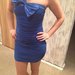 Mėlyna puošni trumputė seksuali suknutė