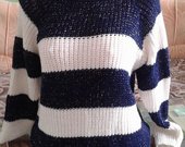 m-l-xl-xxl melinai baltas dryzuotas megztinis 