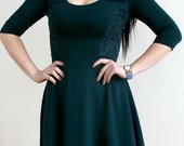 Tamsiai žalia skater suknelė