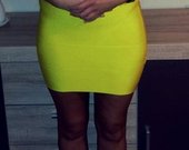 Herve Leger geltona suknelė