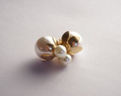 Dvipusiai perliniai auskarai-burbulai dekoruoti