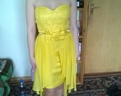 Geltonos spalvos proginė suknelė