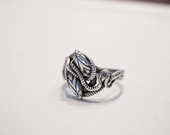 Senovinis sidabrinis žiedas gyvatės moteriškas