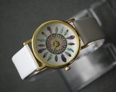 Gražus baltas moteriškas geneva laikrodukas