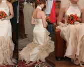 Šilkinė vestuvinė suknelė