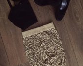 Aptemptas leopardinis šviesus sijonas