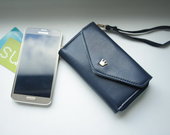 Nauja tamsiai mėlyna piniginė-mobiliam