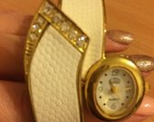 Stilingas baltas auksinis laikrodis-apyrankė