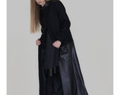 Išskirtinis ilgas juodas paltas