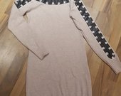 Kūno spalvos megztinis/tunika