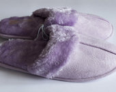 Šiltos kailinės violetinės šlepetės 38-39 dydis