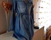 Laisva džinso medžiagos sezoninė suknelė