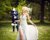 Nuostabi vestuvine suknele+Dovana svarkelis