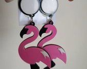 auskarai "roziniai flamingai"